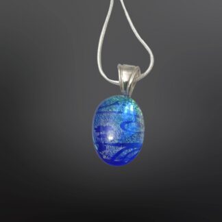 Translucent blue glass pendant