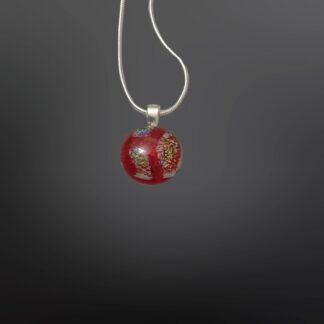 Small cherry red glass drop pendant