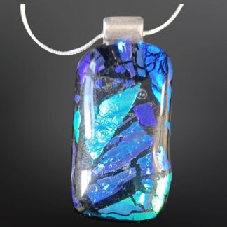 Shades of blue large glass pendant